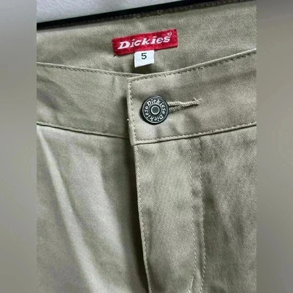 NEW | Vintage 1999 Dickies Girl Khaki Low Rise Flare Pants | Women’s Size 5 Y2K - Picture 5 of 10